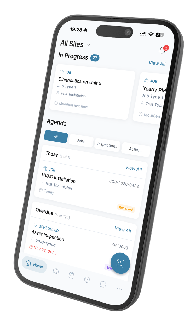QAI mobile app for maintenance management